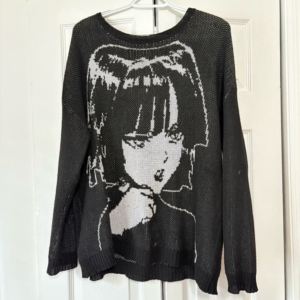 Used Shein Graphic Print Oversized Sweater. Size M.